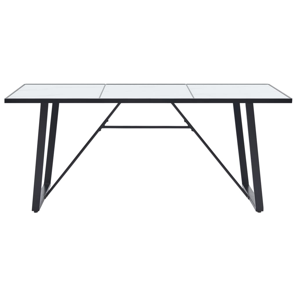 vidaXL Dining Table Kitchen Table Home Dining Room Table White Tempered Glass-15