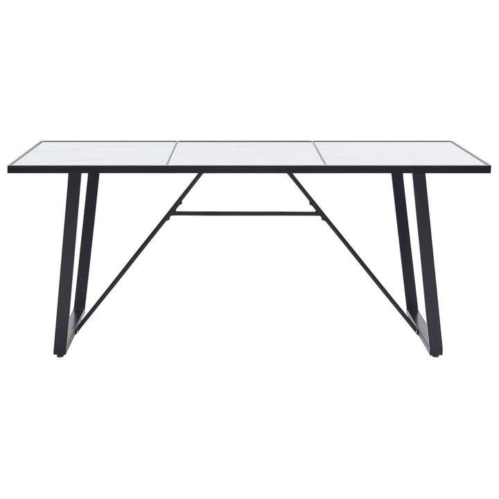vidaXL Dining Table Kitchen Table Home Dining Room Table White Tempered Glass-5