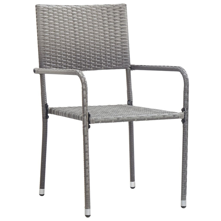 vidaXL Patio Dining Chairs Outdoor Rattan Wicker Dining Chair Poly Rattan-21