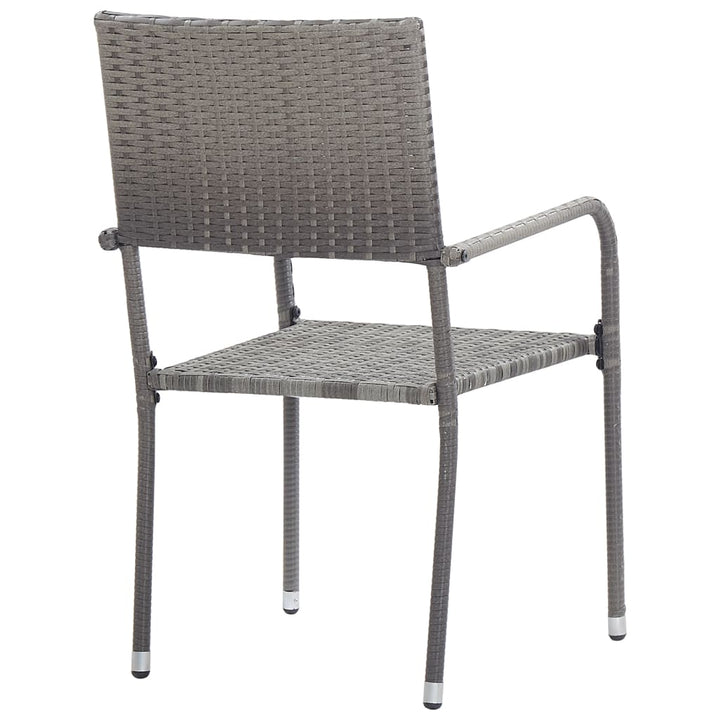 vidaXL Patio Dining Chairs Outdoor Rattan Wicker Dining Chair Poly Rattan-37