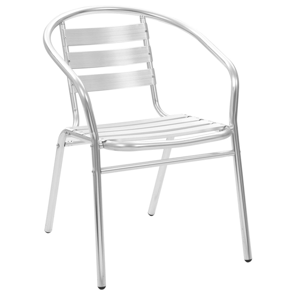 vidaXL Stackable Patio Chairs Outdoor Chair with Triple Slat Back Aluminum-2