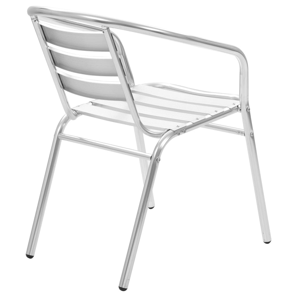 vidaXL Stackable Patio Chairs Outdoor Chair with Triple Slat Back Aluminum-9