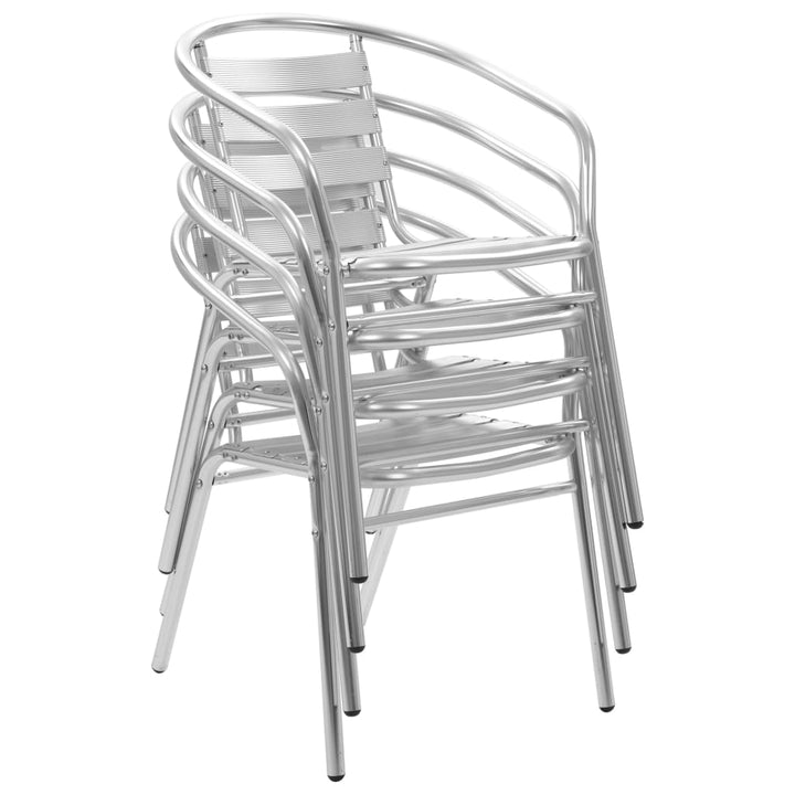 vidaXL Stackable Patio Chairs Outdoor Chair with Triple Slat Back Aluminum-11