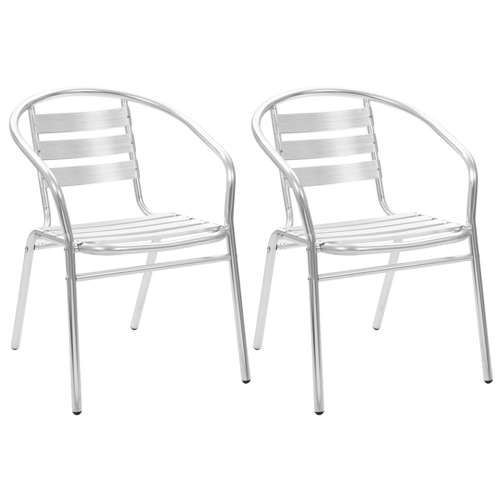 vidaXL Stackable Patio Chairs Outdoor Chair with Triple Slat Back Aluminum-6