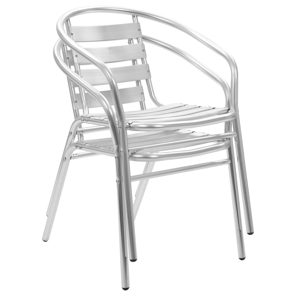 vidaXL Stackable Patio Chairs Outdoor Chair with Triple Slat Back Aluminum-5