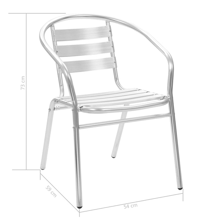 vidaXL Stackable Patio Chairs Outdoor Chair with Triple Slat Back Aluminum-14