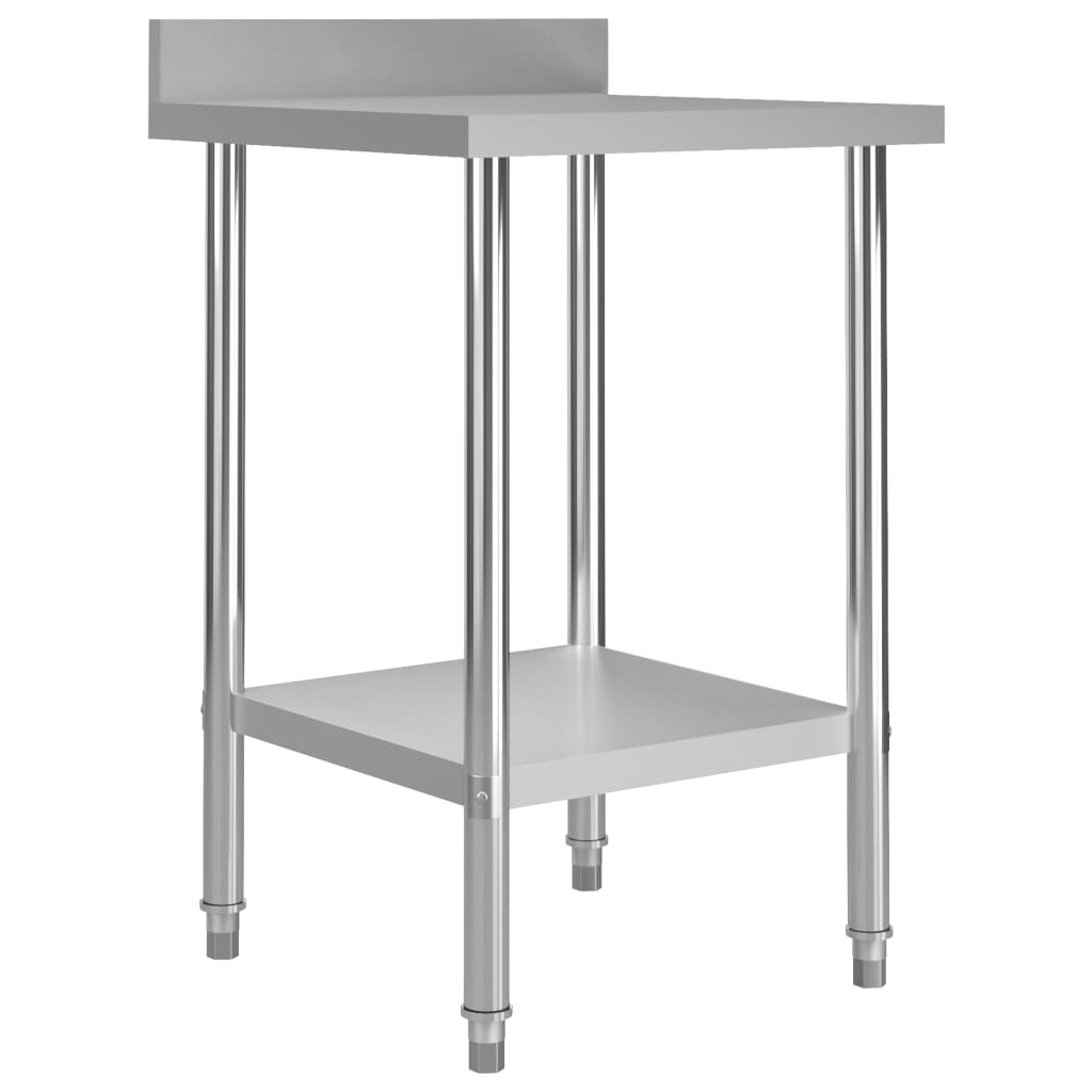 vidaXL Kitchen Work Table Hotel Prep Work Table with underhelf Stainless Steel-33