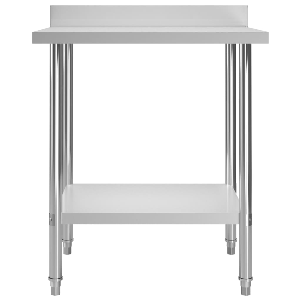 vidaXL Kitchen Work Table Hotel Prep Work Table with underhelf Stainless Steel-5