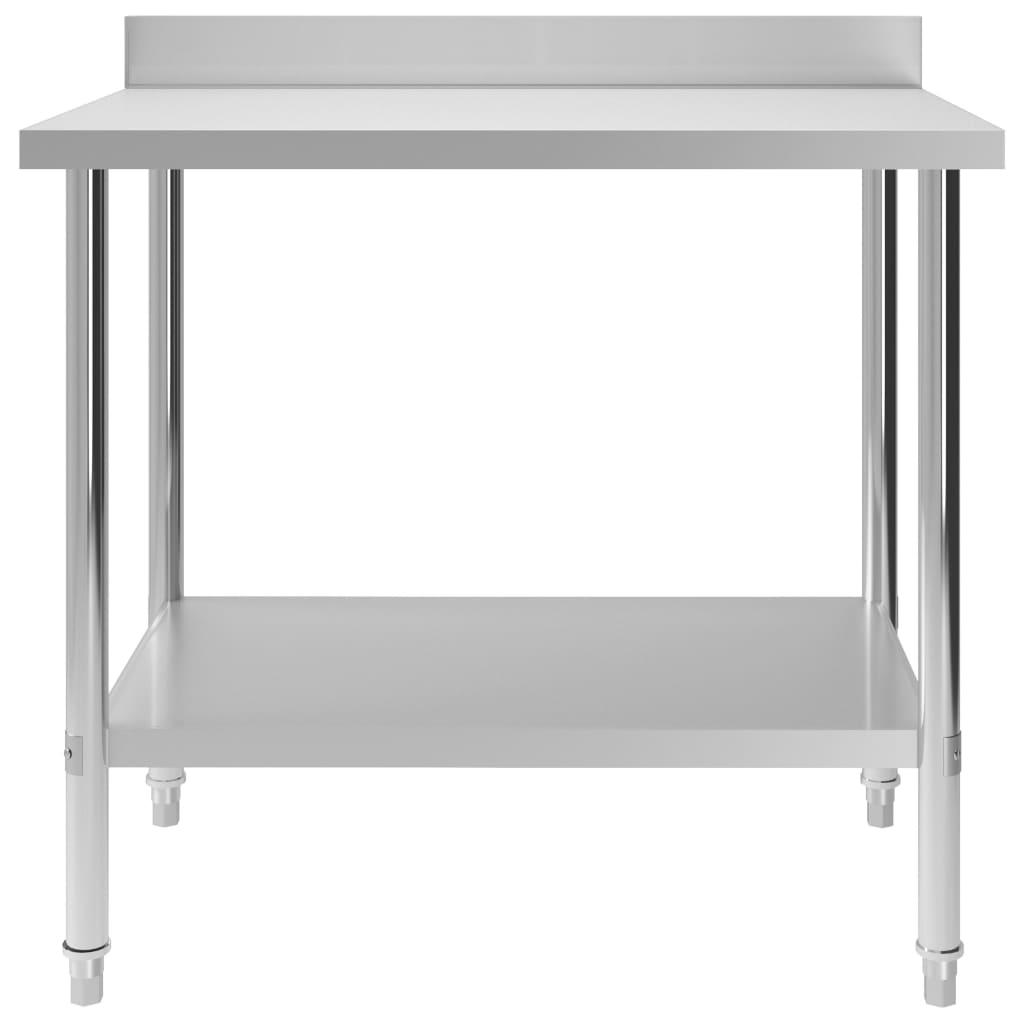 vidaXL Kitchen Work Table Hotel Prep Work Table with underhelf Stainless Steel-15