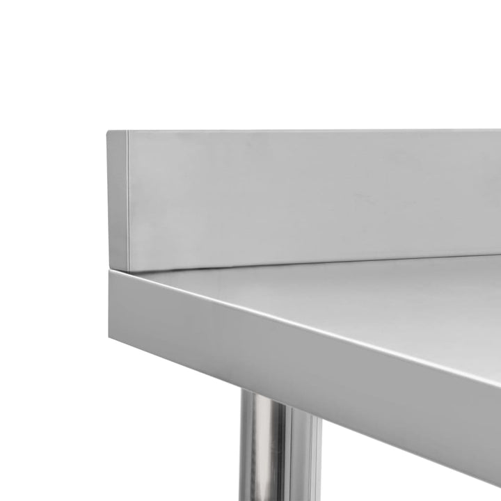 vidaXL Kitchen Work Table Hotel Prep Work Table with underhelf Stainless Steel-25