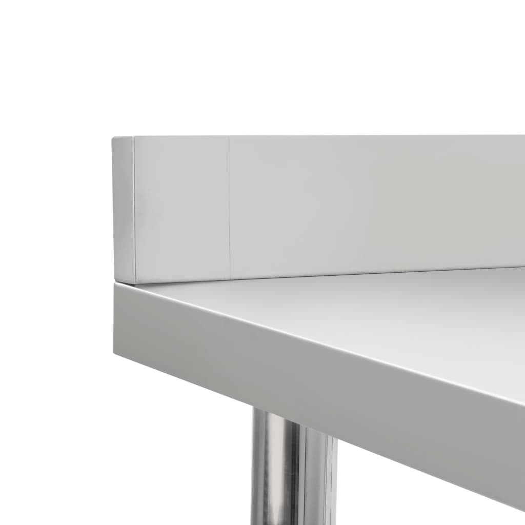 vidaXL Kitchen Work Table Hotel Prep Work Table with underhelf Stainless Steel-36