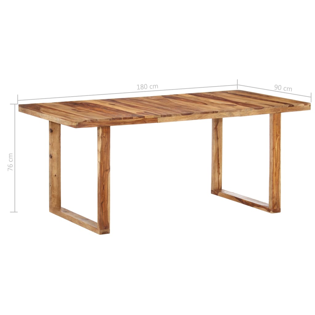 vidaXL Dining Table Kitchen Table Dining Room Dinner Table Solid Wood Sheesham-16