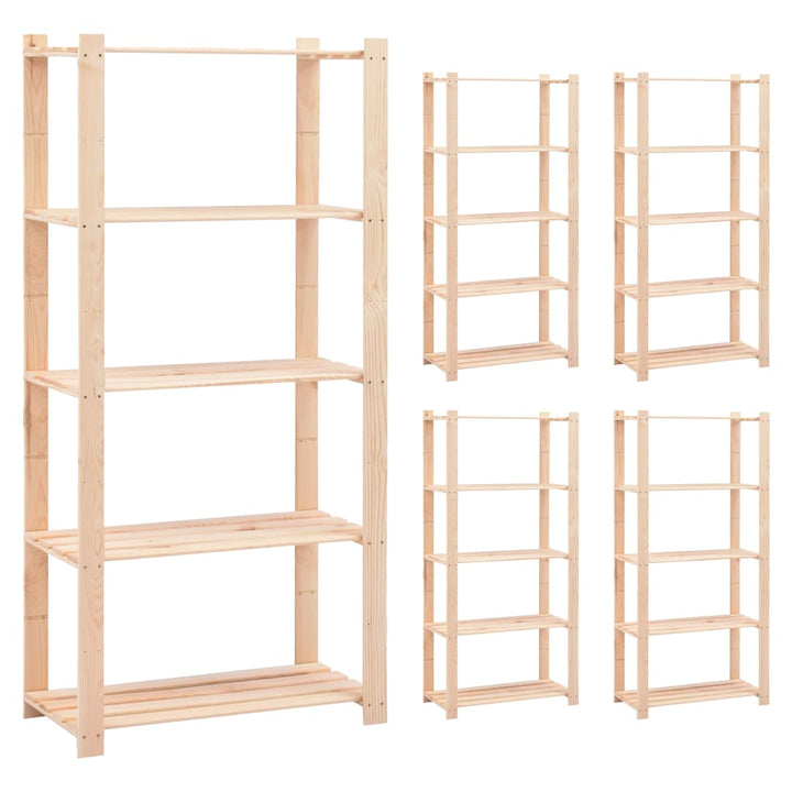 vidaXL Storage Rack Shelving Unit Storage Shelf 5-Tier Solid Pinewood 551.2 lb-36