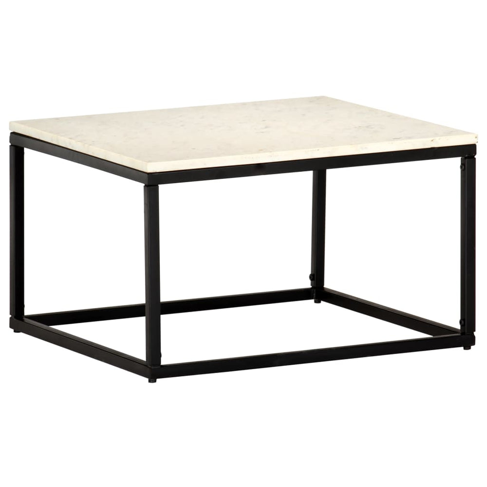 vidaXL Coffee Table End Table Side Sofa Table Real Stone with Marble Texture-1