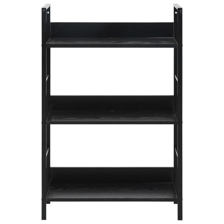 vidaXL 3-Layer Book Shelf Black 23.6"x10.9"x35.6" Engineered Wood-49