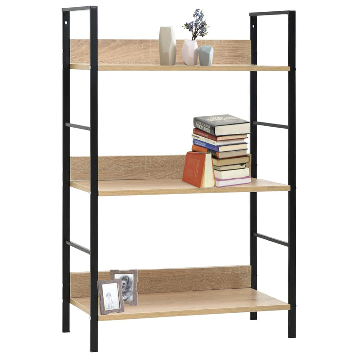 vidaXL 3-Layer Book Shelf Black 23.6"x10.9"x35.6" Engineered Wood-5