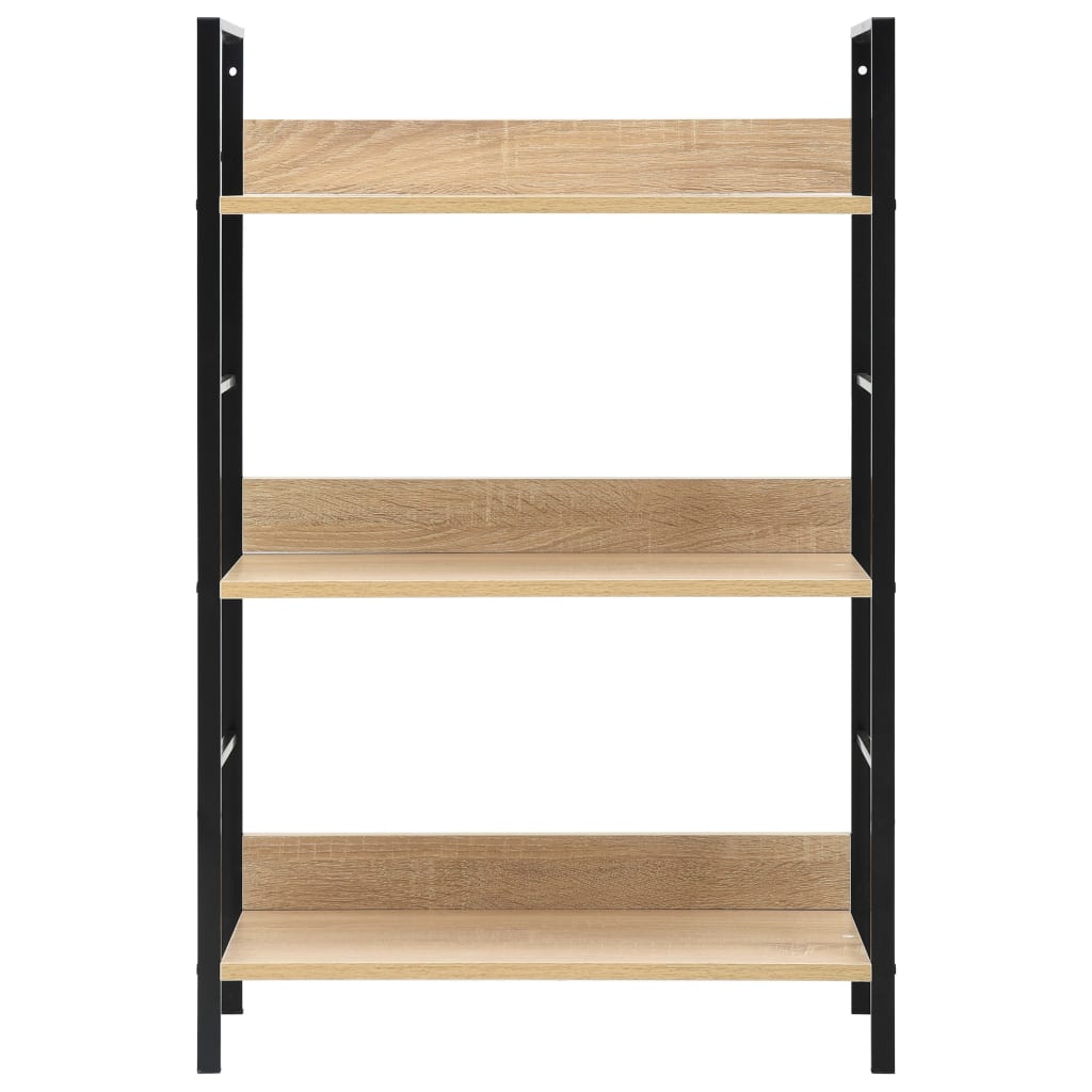 vidaXL 3-Layer Book Shelf Black 23.6"x10.9"x35.6" Engineered Wood-6