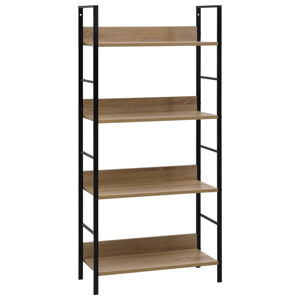 vidaXL 3-Layer Book Shelf Black 23.6"x10.9"x35.6" Engineered Wood-58