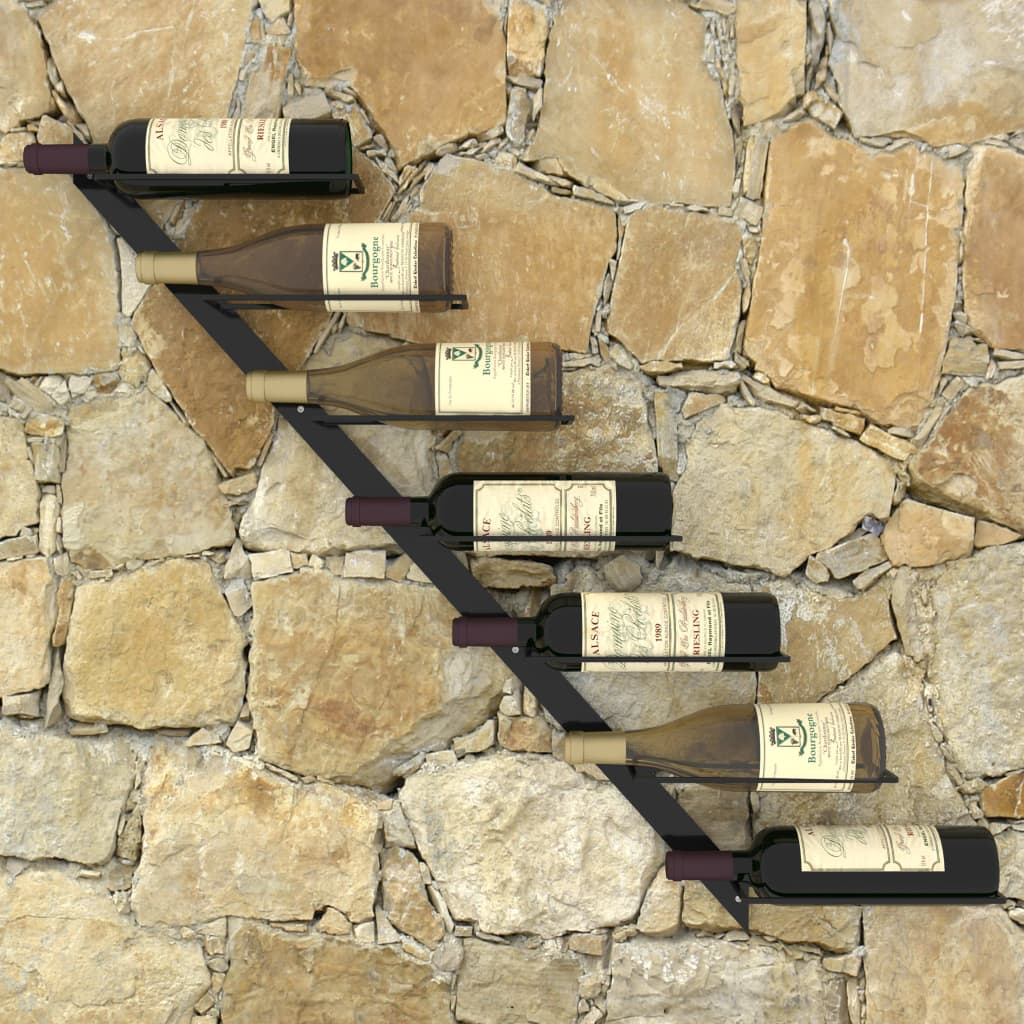vidaXL Wall Wine Rack Bottle Holder Pantry Wall Mounted Wine Storage Organizer-12