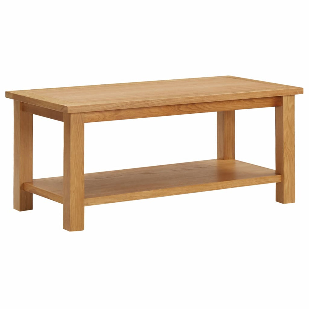 vidaXL Coffee Table End Table with Storage Shelf Sofa Table Solid Wood Oak-11