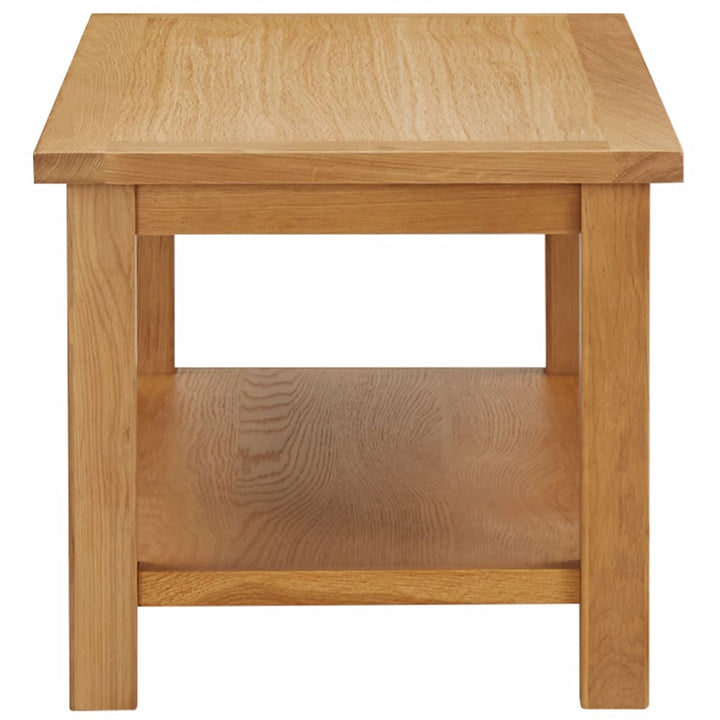 vidaXL Coffee Table End Table with Storage Shelf Sofa Table Solid Wood Oak-13