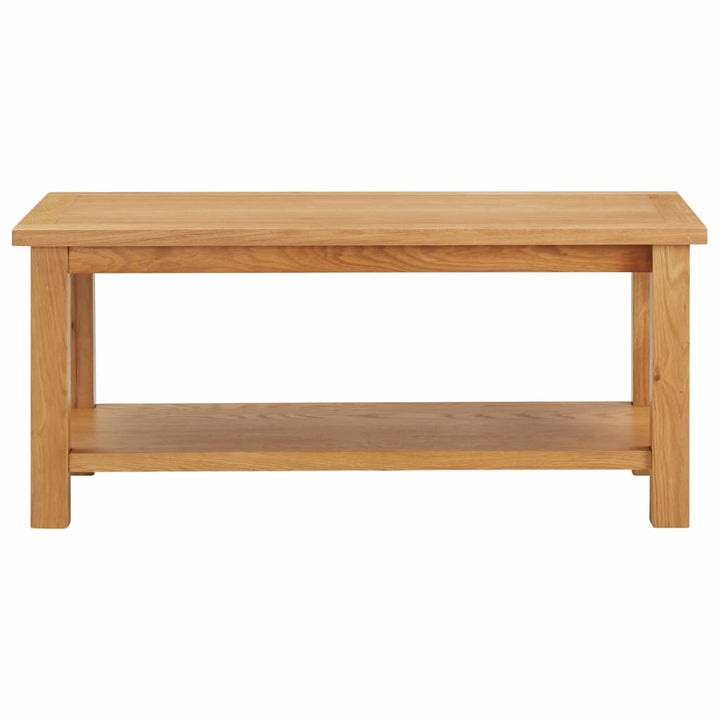 vidaXL Coffee Table End Table with Storage Shelf Sofa Table Solid Wood Oak-15
