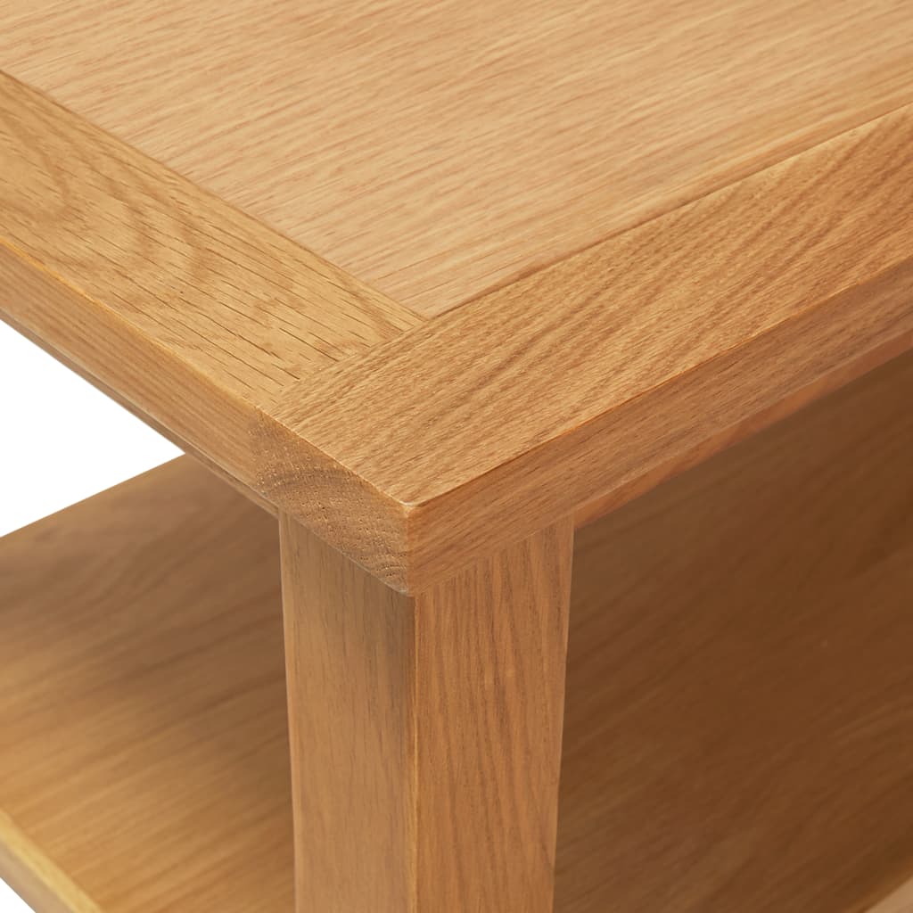 vidaXL Coffee Table End Table with Storage Shelf Sofa Table Solid Wood Oak-5