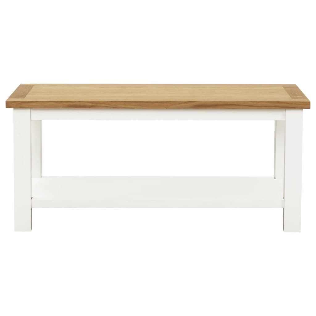 vidaXL Coffee Table End Table with Storage Shelf Sofa Table Solid Wood Oak-18