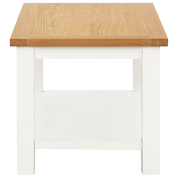 vidaXL Coffee Table End Table with Storage Shelf Sofa Table Solid Wood Oak-19