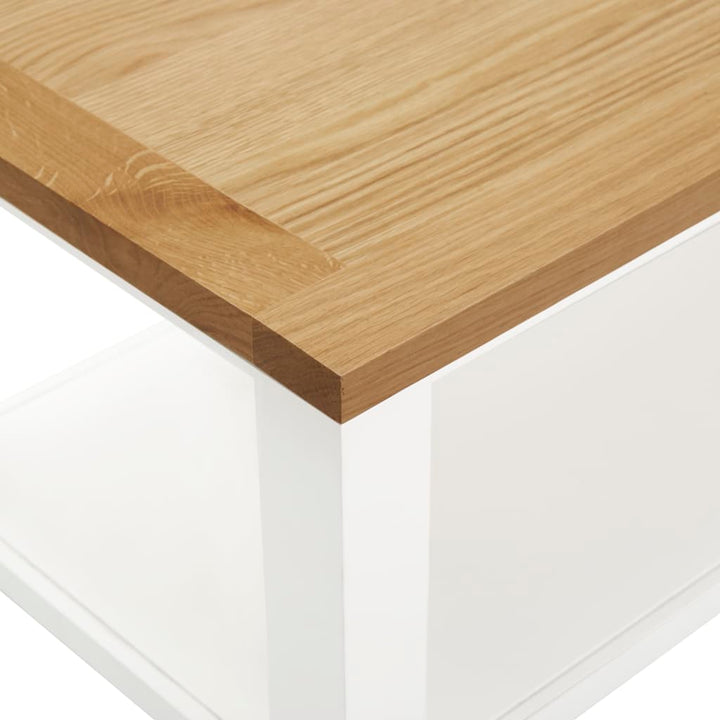 vidaXL Coffee Table End Table with Storage Shelf Sofa Table Solid Wood Oak-7