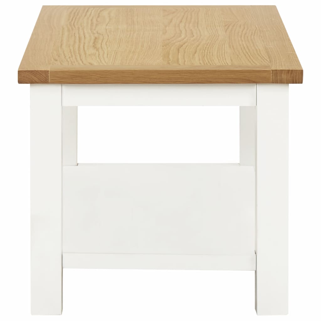 vidaXL Coffee Table End Table with Storage Shelf Sofa Table Solid Wood Oak-1