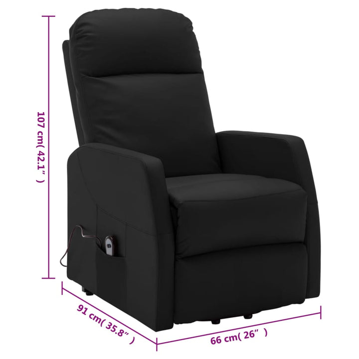 vidaXL Power Lift Recliner Electric Lift Chair for Home Theater Faux Leather-10