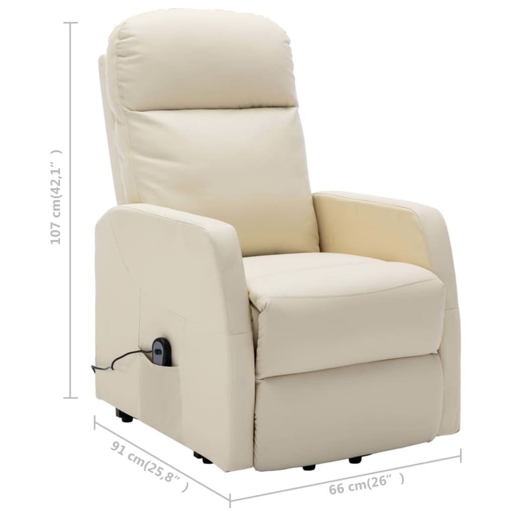 vidaXL Power Lift Recliner Electric Lift Chair for Home Theater Faux Leather-21