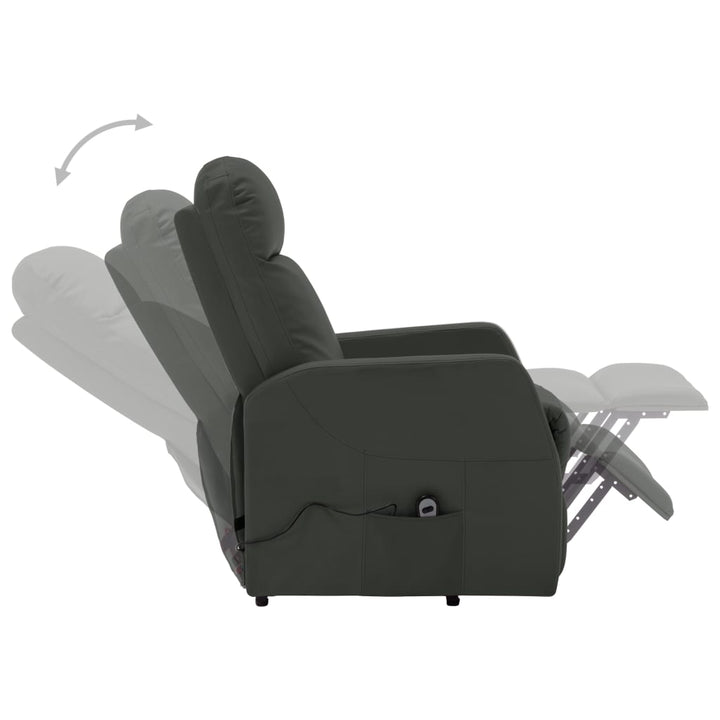 vidaXL Power Lift Recliner Electric Lift Chair for Home Theater Faux Leather-9