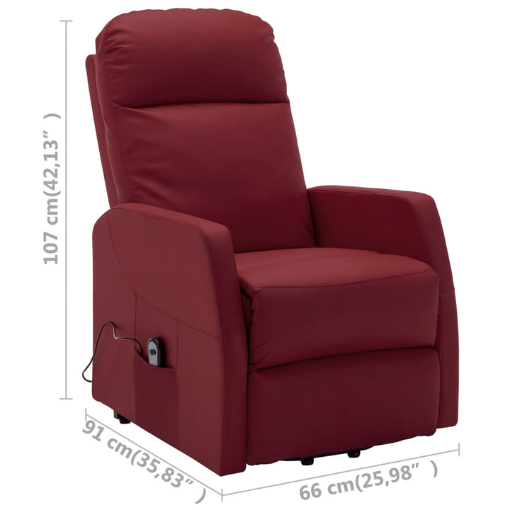 vidaXL Power Lift Recliner Electric Lift Chair for Home Theater Faux Leather-28