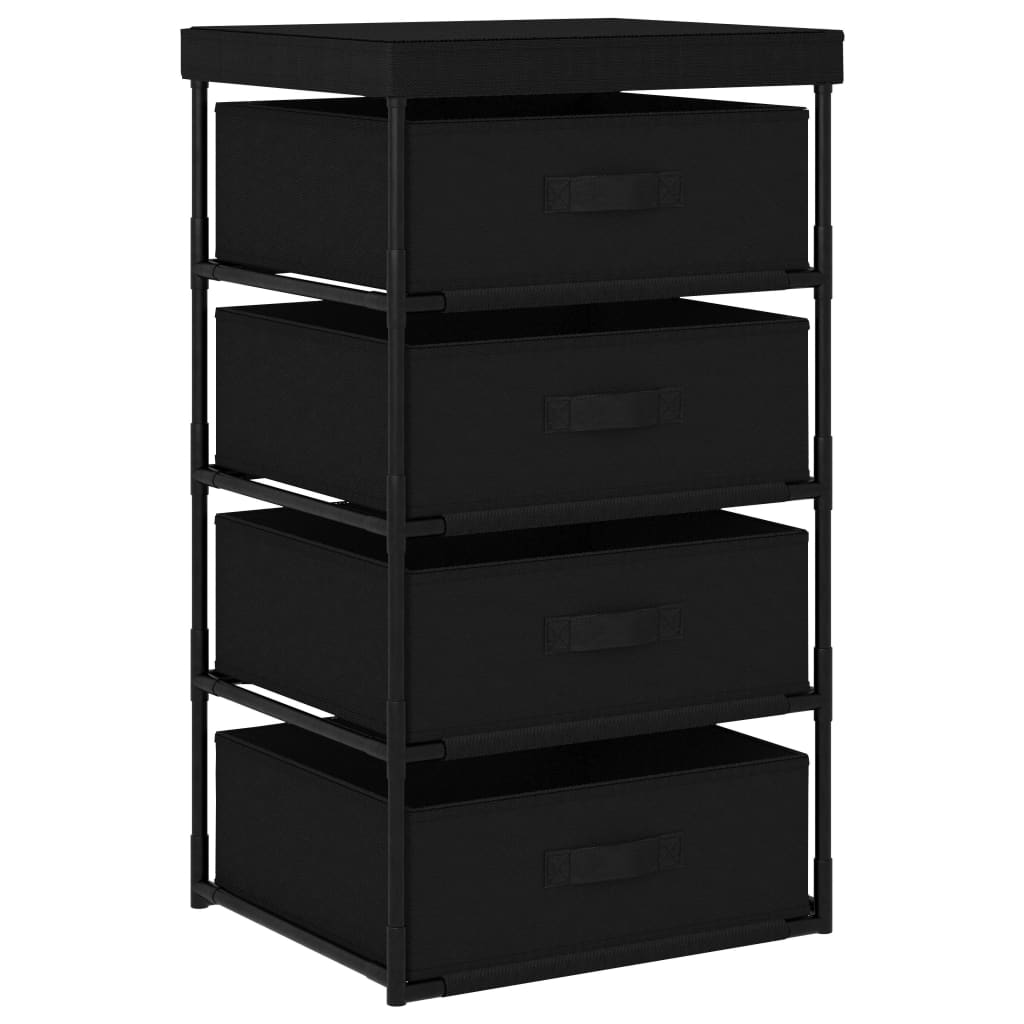 vidaXL Cabinet Storage Rack Drawer Cabinet Shelf with 4 Fabric Baskets Steel-0