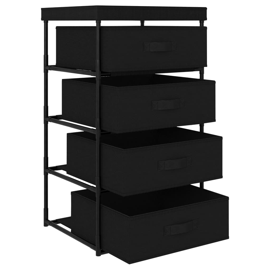 vidaXL Cabinet Storage Rack Drawer Cabinet Shelf with 4 Fabric Baskets Steel-7