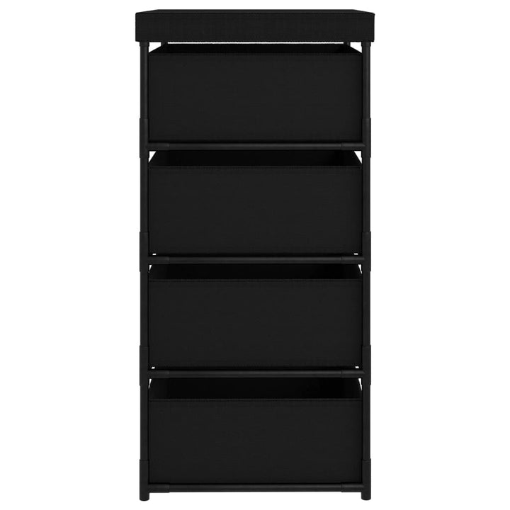 vidaXL Cabinet Storage Rack Drawer Cabinet Shelf with 4 Fabric Baskets Steel-9