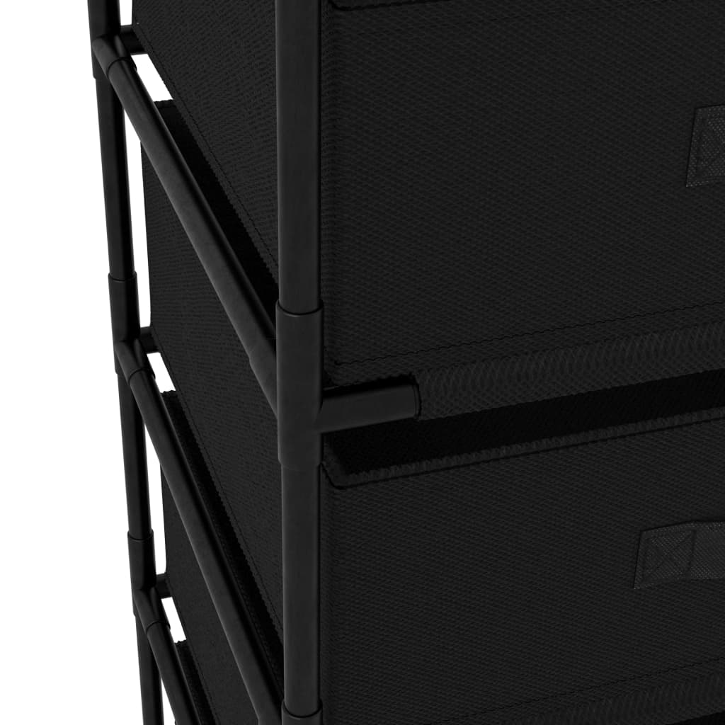 vidaXL Cabinet Storage Rack Drawer Cabinet Shelf with 4 Fabric Baskets Steel-11