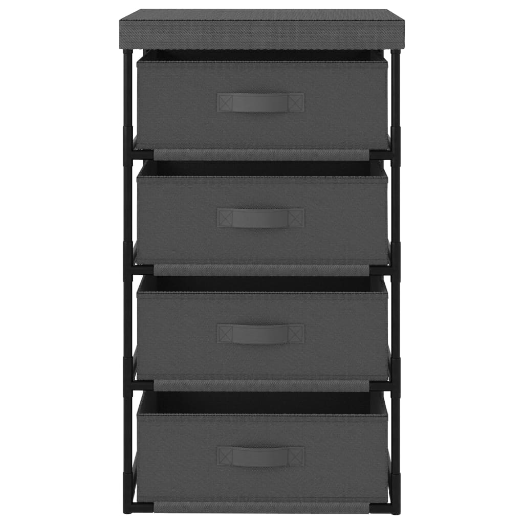 vidaXL Cabinet Storage Rack Drawer Cabinet Shelf with 4 Fabric Baskets Steel-17