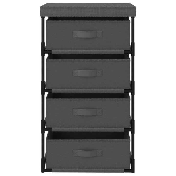 vidaXL Cabinet Storage Rack Drawer Cabinet Shelf with 4 Fabric Baskets Steel-17