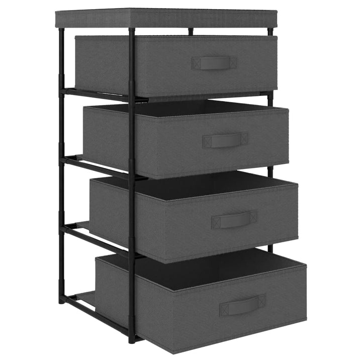 vidaXL Cabinet Storage Rack Drawer Cabinet Shelf with 4 Fabric Baskets Steel-19