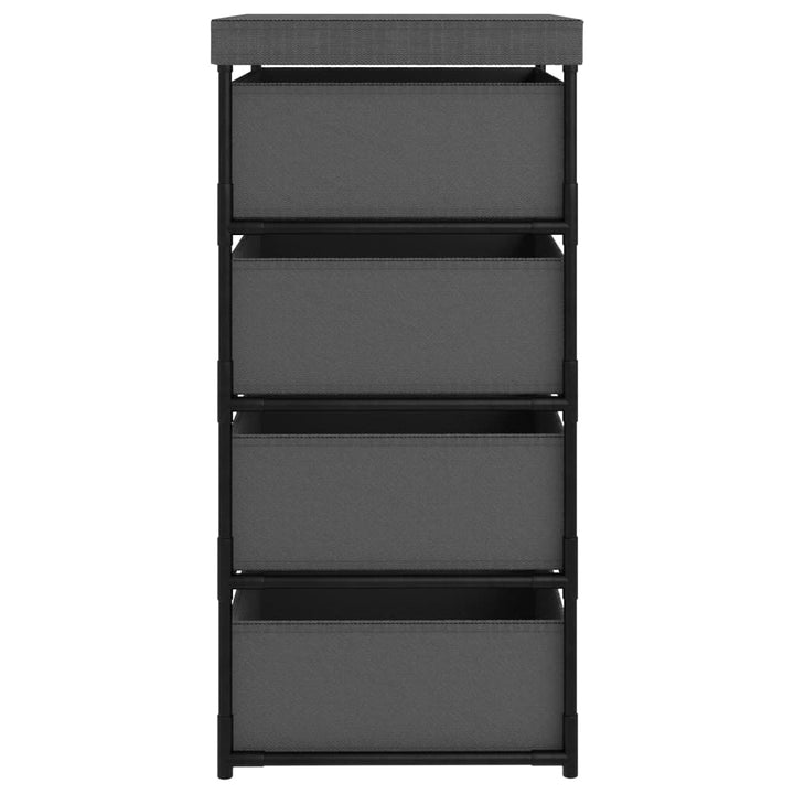 vidaXL Cabinet Storage Rack Drawer Cabinet Shelf with 4 Fabric Baskets Steel-1