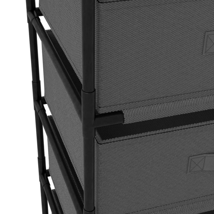 vidaXL Cabinet Storage Rack Drawer Cabinet Shelf with 4 Fabric Baskets Steel-4