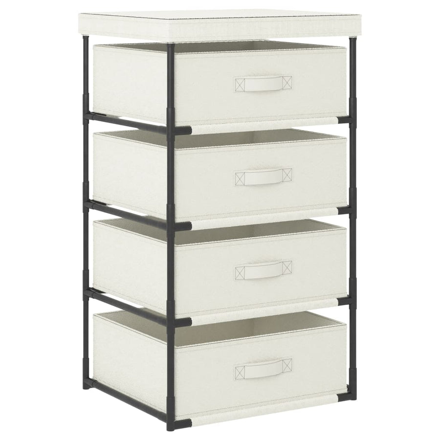 vidaXL Cabinet Storage Rack Drawer Cabinet Shelf with 4 Fabric Baskets Steel-10