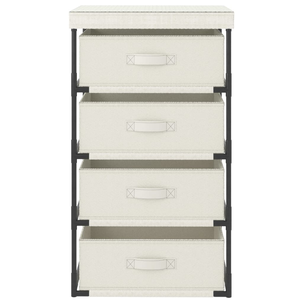 vidaXL Cabinet Storage Rack Drawer Cabinet Shelf with 4 Fabric Baskets Steel-14