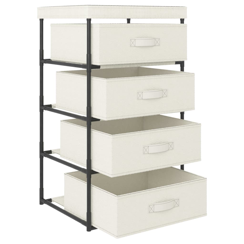 vidaXL Cabinet Storage Rack Drawer Cabinet Shelf with 4 Fabric Baskets Steel-16