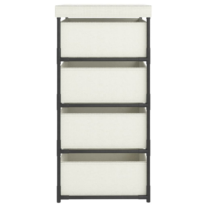 vidaXL Cabinet Storage Rack Drawer Cabinet Shelf with 4 Fabric Baskets Steel-18