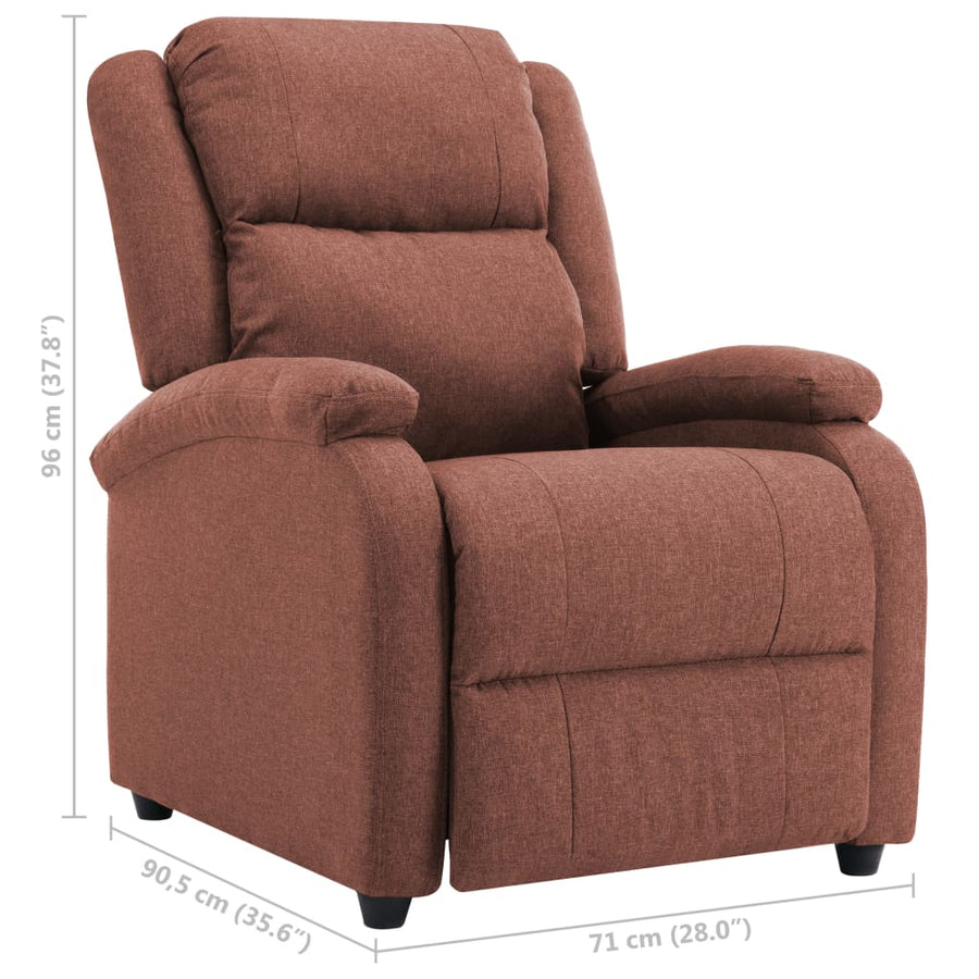 vidaXL Recliner Chair TV Recliner Sofa Seating with Adjustable Footrest Fabric-20