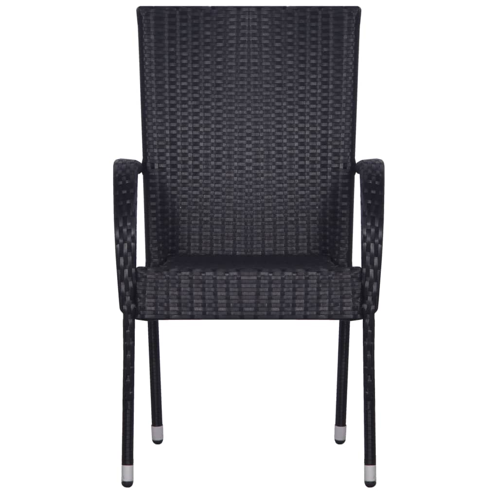 vidaXL Stackable Patio Chairs Outdoor Wicker Patio Dining Chair Poly Rattan-27